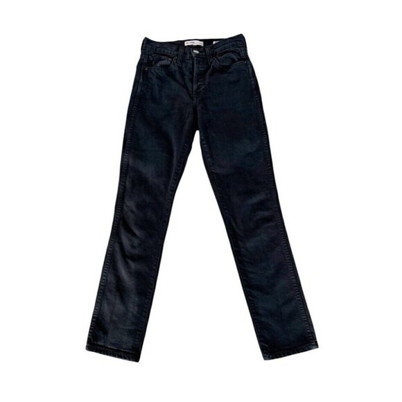RE/DONE Women's Sz 24 Black High Rise Ankle Crop Jeans Button Fly